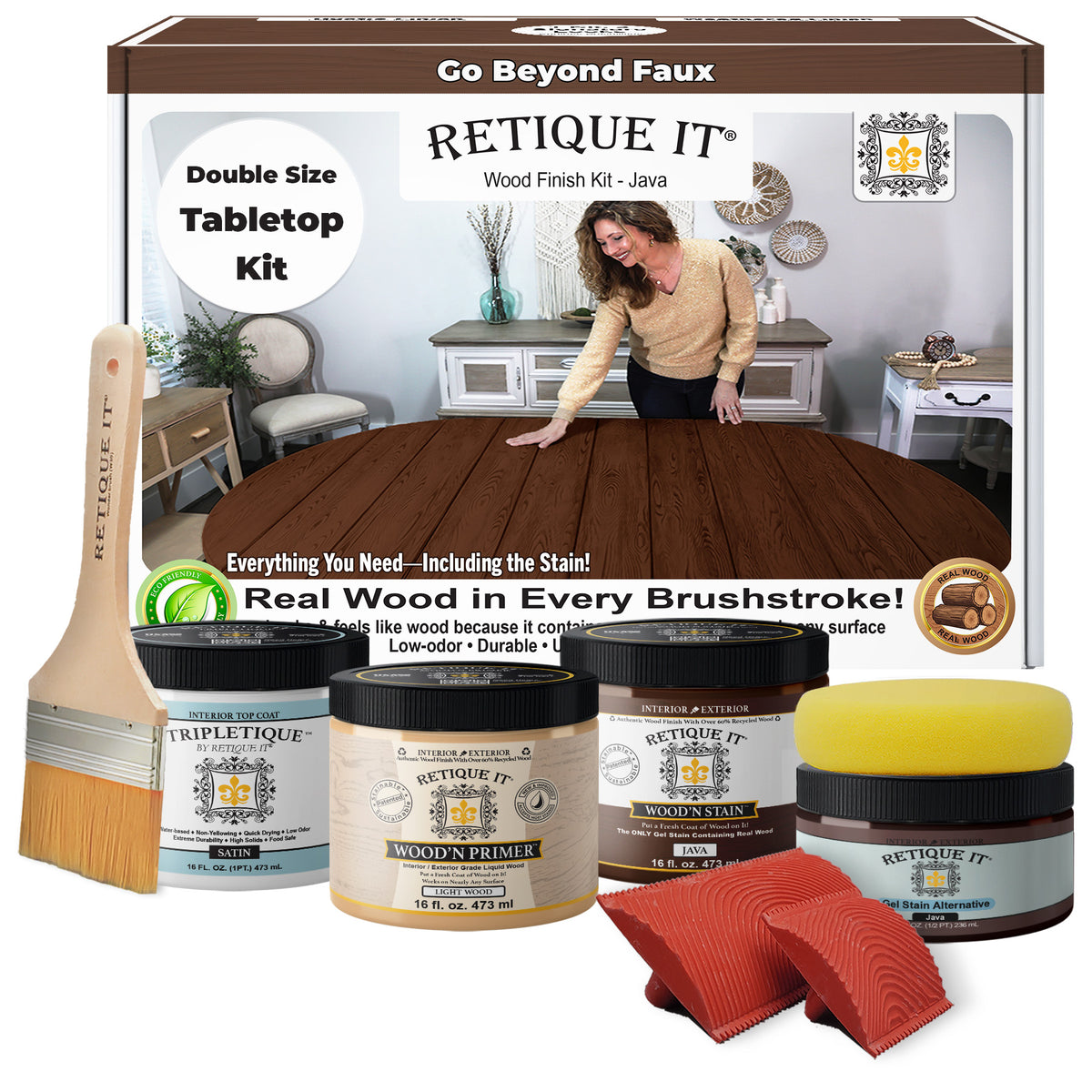 Tabletop Wood'n Finish Kit (Double Size) - Red Mahogany