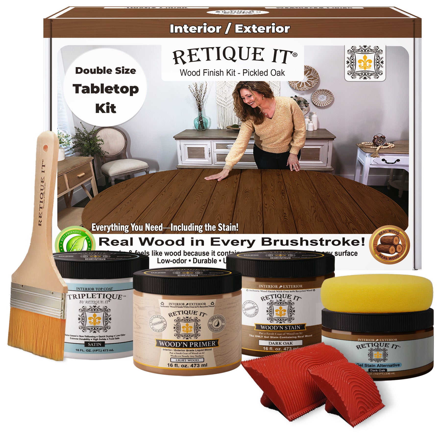 Tabletop Wood'n Finish Kit (Double Size) - Dark Oak