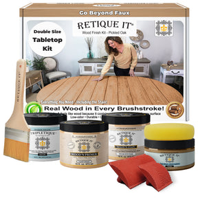 Tabletop Wood'n Finish Kit (Double Size) - Pickled Oak