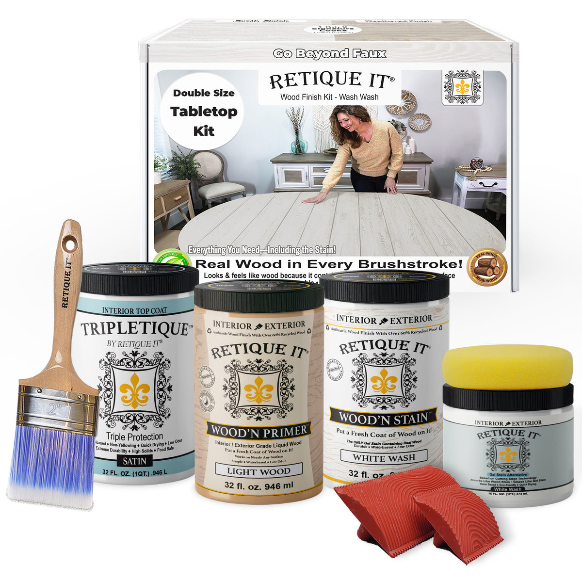Tabletop Wood'n Finish Kit (4x Large) - White Wash