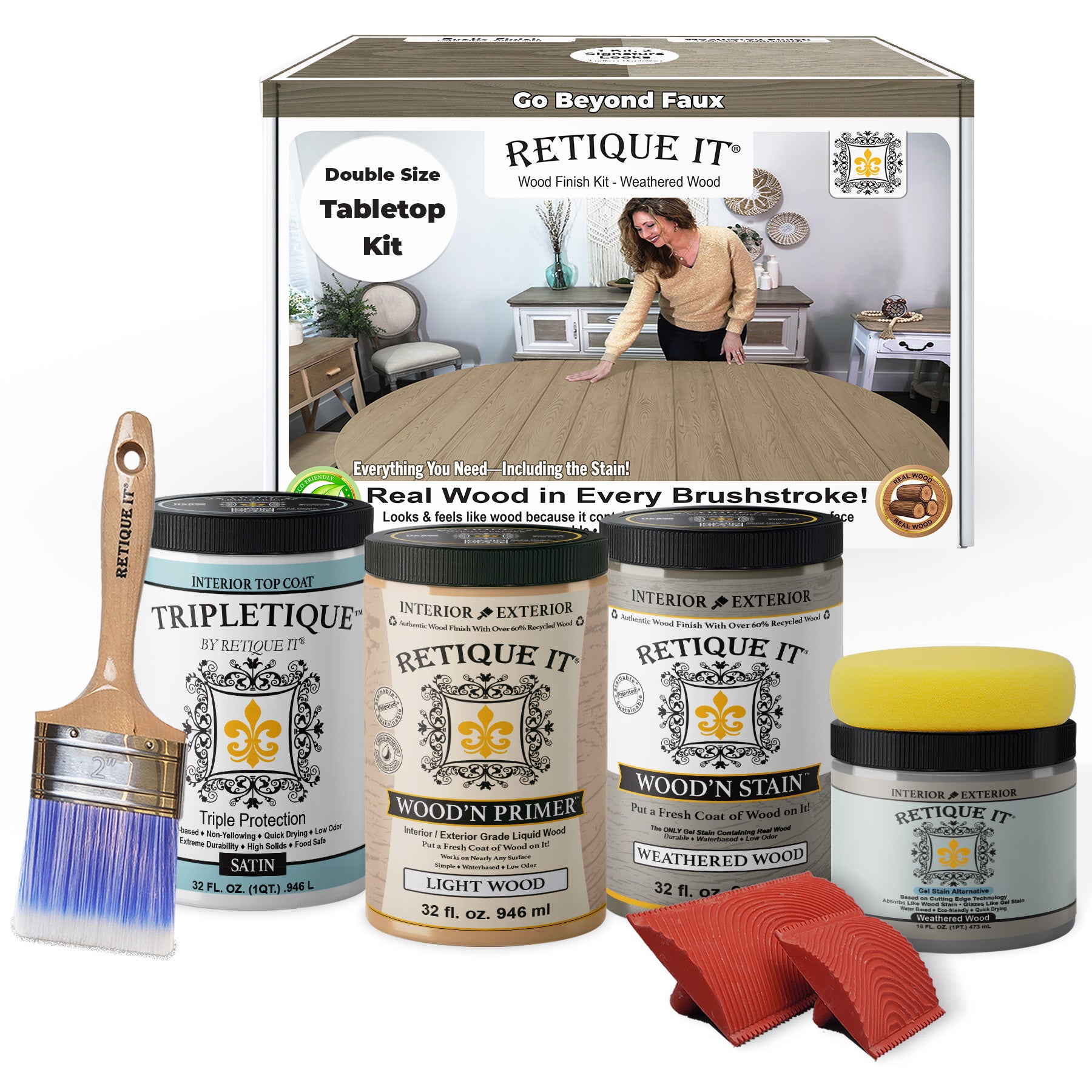 Tabletop Wood'n Finish Kit (4x Large) - Weathered Wood