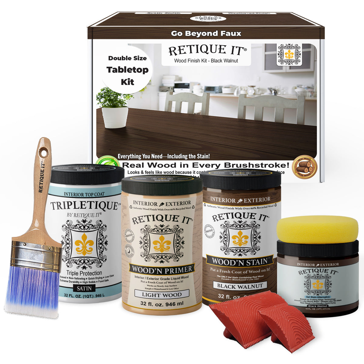 Tabletop Wood'n Finish Kit (4x Large) - Black Walnut