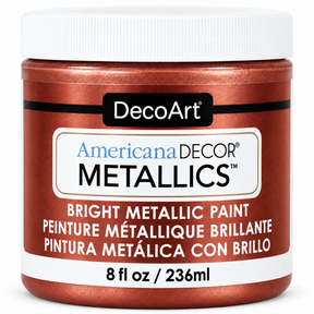 DecoArt Americana Decor Metallics Copper paint bottle label and copper metallic finish