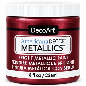 DecoArt Americana Decor Metallics Garnet paint in a rich red metallic finish