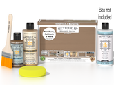 Retique It Wood'n Finish Kit in barn wood for interior top coat with smooth finish, includes brush and finishing tools.