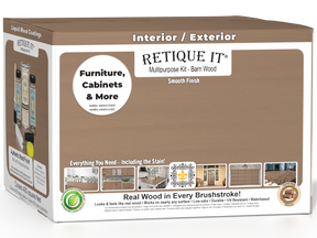 Retique It® Multi-purpose Smooth Finish Kit in Barn Wood, large size, featuring wood finish tools and products for furniture refinishing.