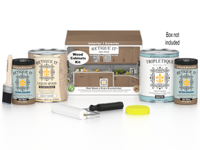 Retique It® Wood'n Cabinet Kit with 48 barn wood-style doors and smooth finish, ideal for staining and cabinet projects.
