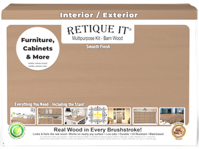Large Barn Wood Multi-purpose Smooth Finish Kit by Wood'n Finish Kits from Retique It®, includes tools and materials for wood finishing.