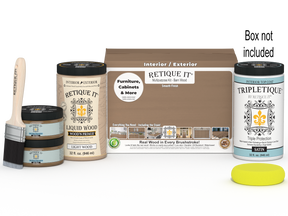 Large Barn Wood Multi-purpose Smooth Finish Kit by Retique It® for interior top coat application, includes wood finish components.
