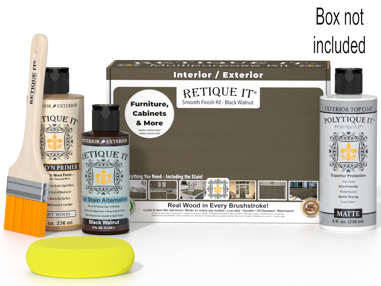 Multi-purpose Smooth Finish Kit - Black Walnut - Exterior Top Coat