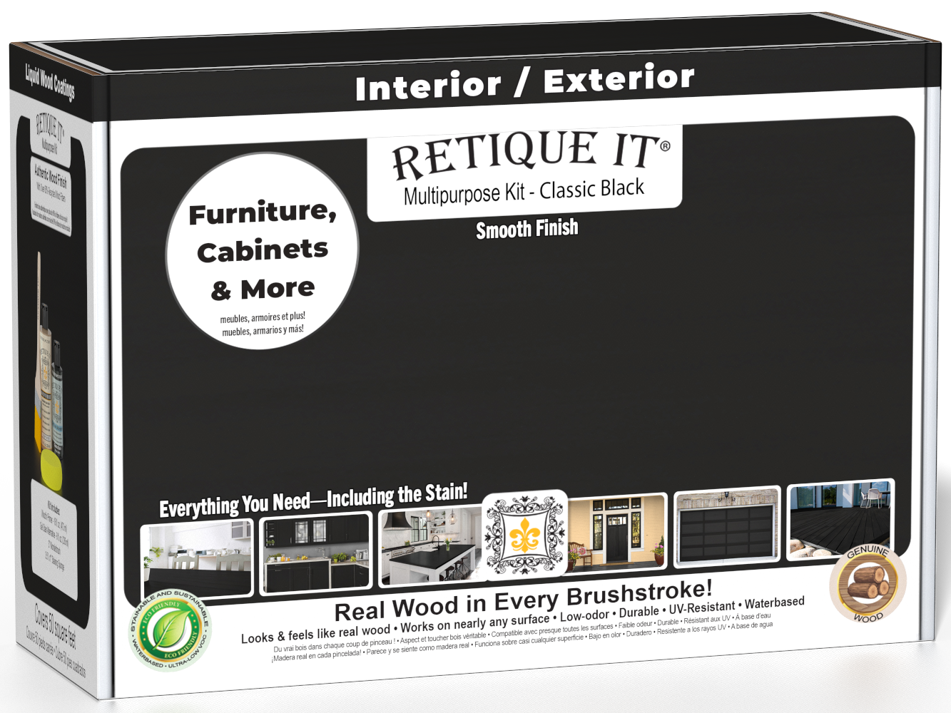 Retique It® Multipurpose Kit - Classic Black packaging featuring furniture, cabinets, and more.
