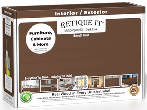 Retique It® Multipurpose Kit - Dark Oak packaging featuring furniture, cabinets, and more.