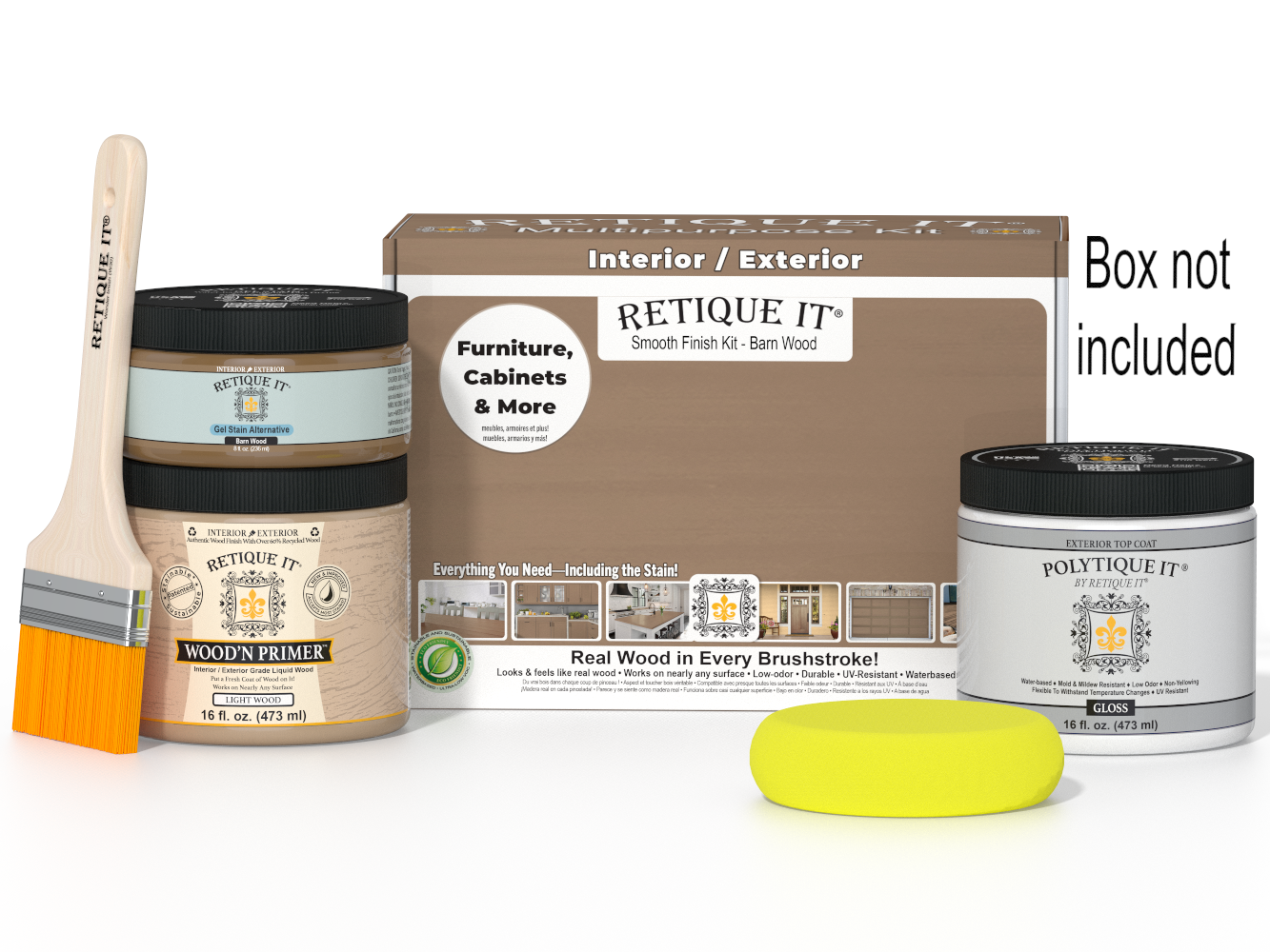 Multi-purpose Smooth Finish Kit (Med) - Barn Wood - Exterior Top Coat