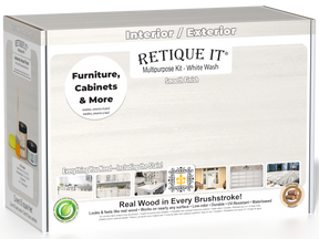Retique It® White Wash Multipurpose Kit box for interior and exterior furniture, cabinets, and more, featuring a smooth real wood finish.