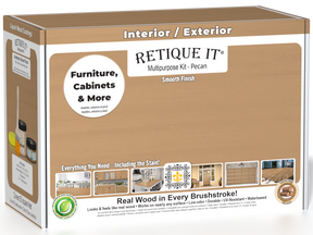 Retique It® Pecan Multipurpose Kit box for interior and exterior furniture, cabinets, and more, featuring a smooth real wood finish.