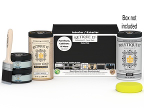 Retique It® Multi-purpose Smooth Finish Kit in classic black for wood, exterior top coat, includes large kit and applicator tools.