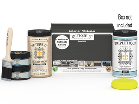 Large charcoal interior wood finish kit from Retique It® with smooth top coat in a box for multi-purpose wood projects.