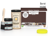 Large Java wood finish kit from Retique It® with smooth finish and multiple tools, displayed in box.