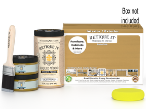 Large Old Oak Wood'n Finish Kit by Retique It® featuring tools and materials for smooth wood finishing projects