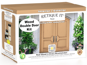Wood'n Door Smooth Finish Kit (Double Door) - Pecan — box hero
