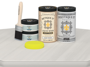 Wood'n Door Smooth Finish Kit (Double Door) - White Wash — Matte kit contents