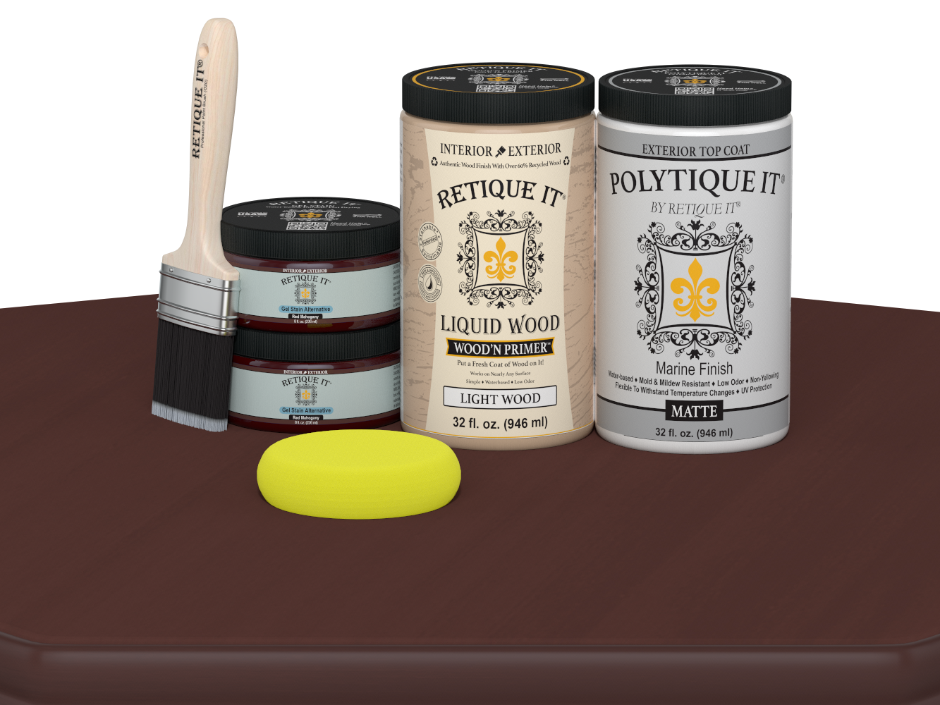 Wood'n Door Smooth Finish Kit (Double Door) - Red Mahogany