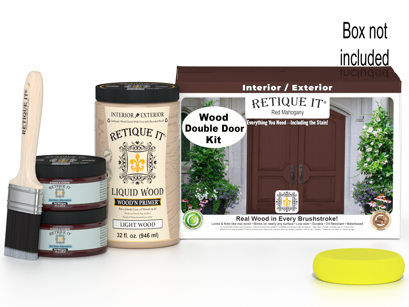 Wood'n Door Smooth Finish Kit (Double Door) - Red Mahogany