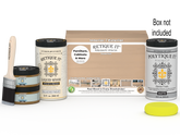 Retique It® White Oak large multi-purpose smooth finish kit with exterior top coat in matte, including brushes and application tools.