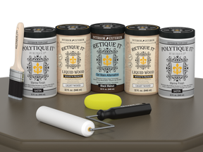 Wood'n Door Smooth Finish Kit (Front & Garage Door) - Black Walnut — Satin kit contents