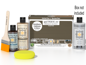Retique It® Wood'n Finish Kit in Black Walnut with exterior top coat, featuring smooth finish for wood projects.
