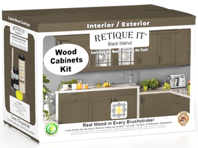 Black Walnut Wood'n Cabinet Kit with 12 smooth doors, stain finish by Retique It®.