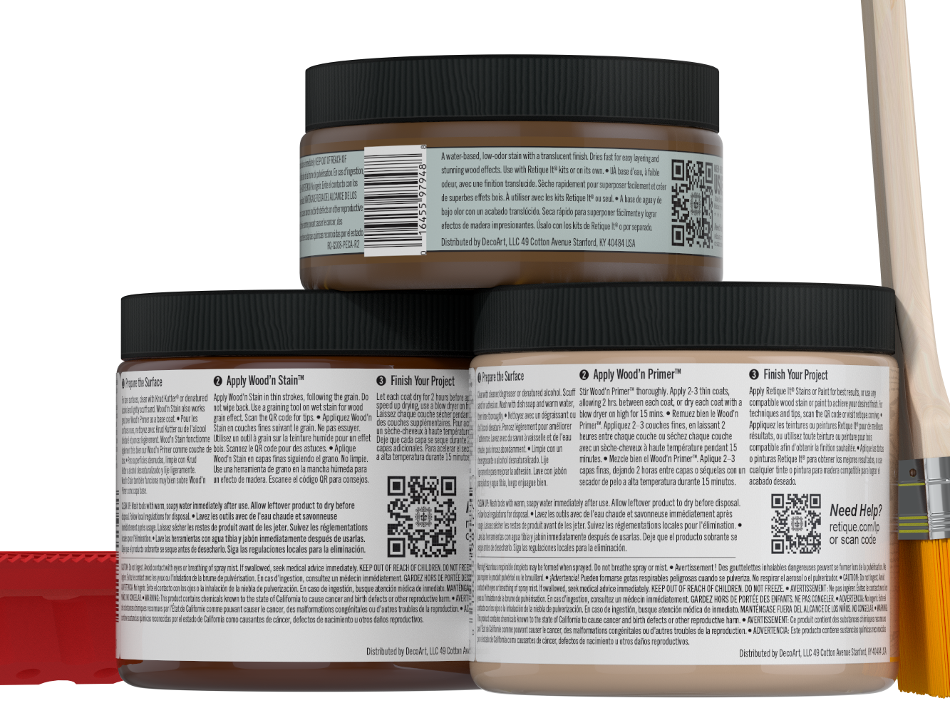 Retique It® Wood'n Finish Kit in Dark Pecan for multi-purpose wood finishing, featuring a dark pecan-colored wood stain and finish.