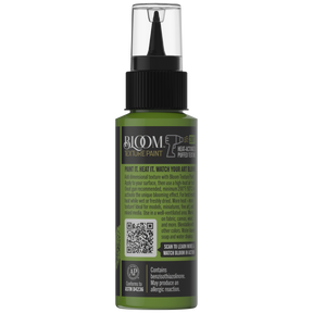 DecoArt Bloom Texture Paint in Verdant Pulse, back of product packaging with label details