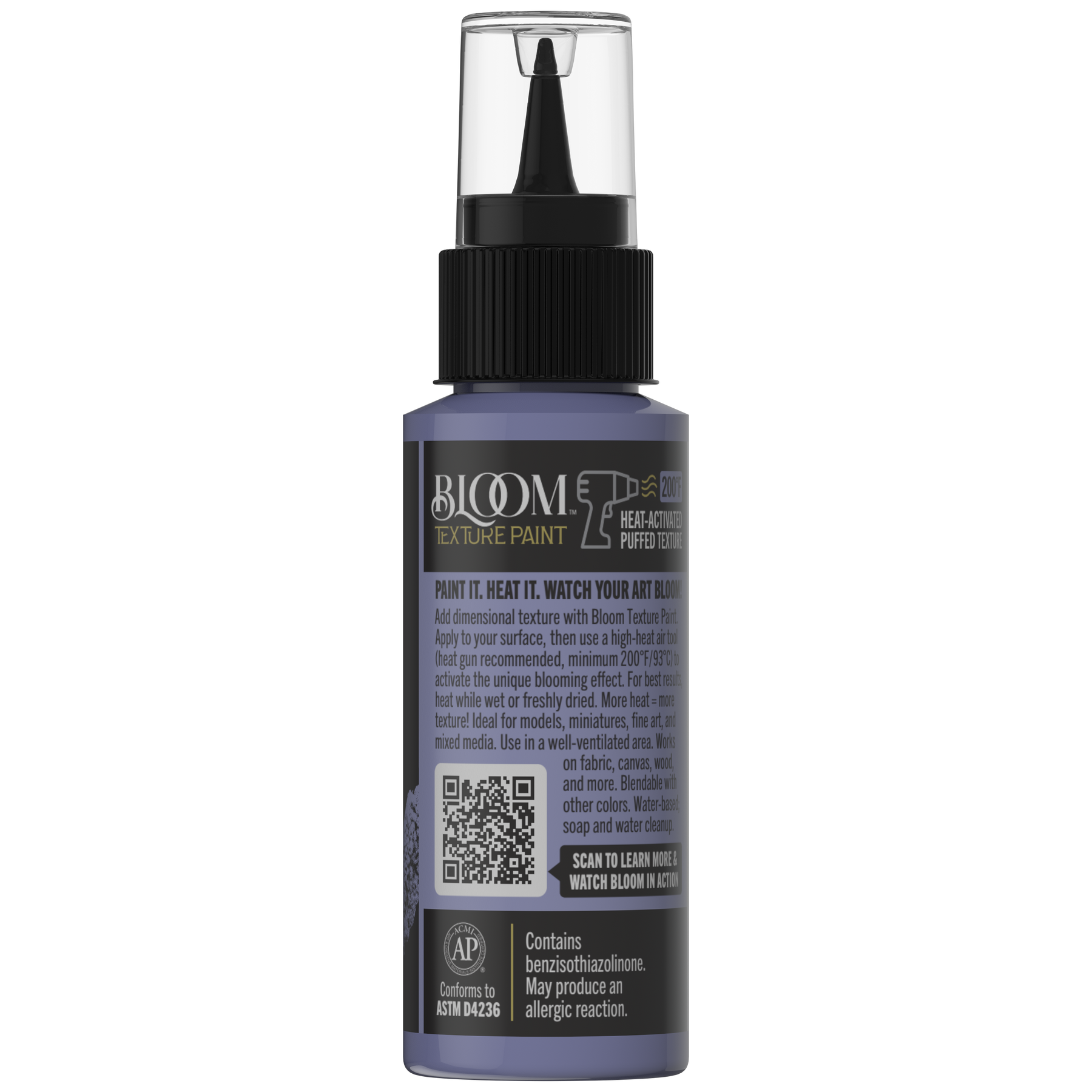 Retique It Bloom Texture Paint 4-pack in Bloomed Violet, back packaging view