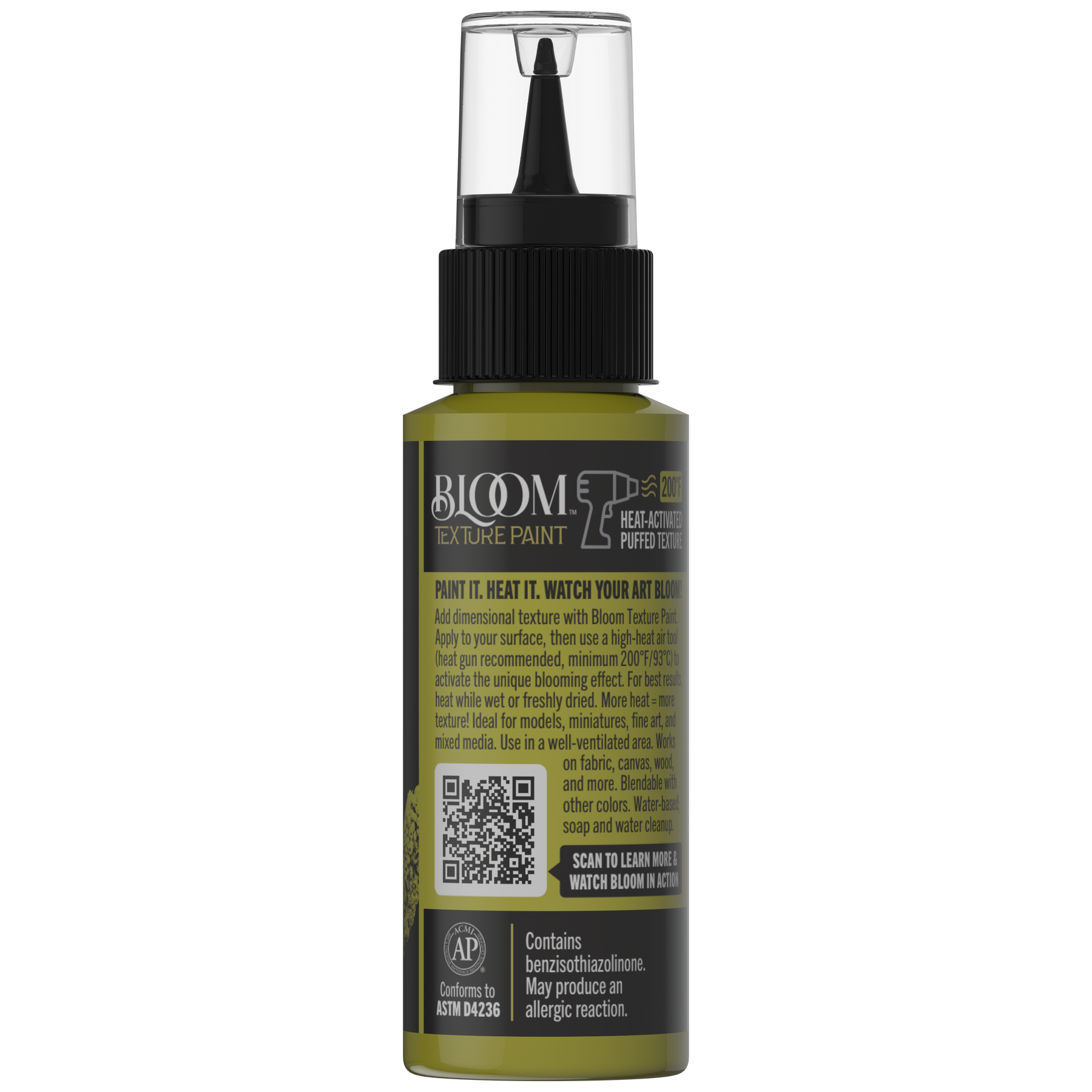 Retique It® Bloom Texture Paint 4-pack in Acid Moss, back view of packaging