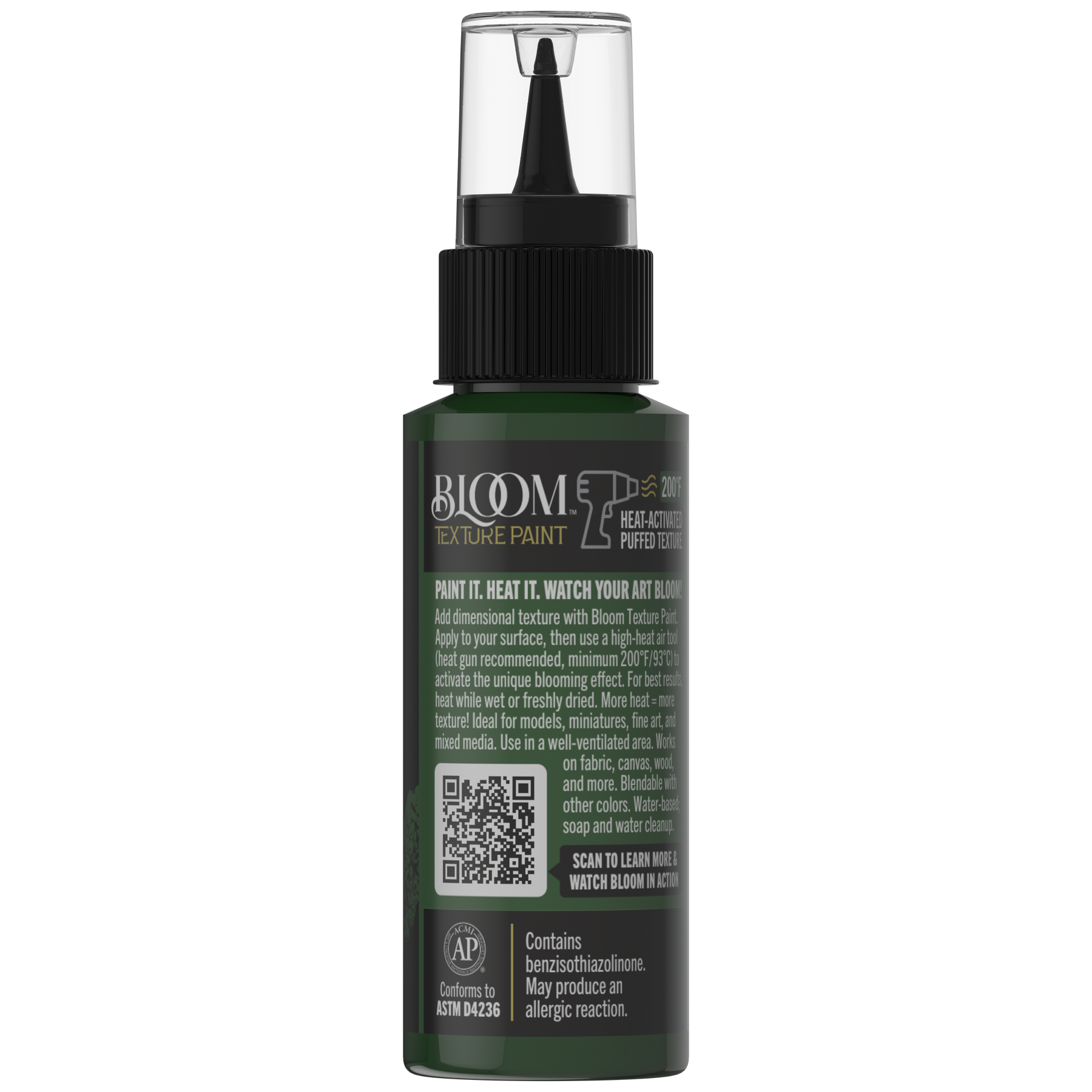 Retique It Bloom Texture Paint 4pk in Emerald Forest, four textured paint containers shown from the back