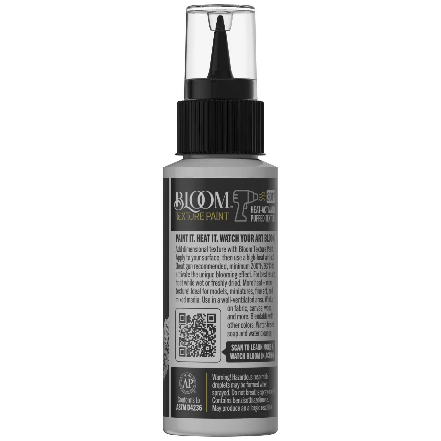 Retique It Bloom Texture Paint 4pk in Gesso Cloud White, four paint containers shown from the back