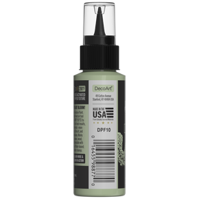 DecoArt Bloom Texture Paint in mint green, shown in a paint container with textured finish detail