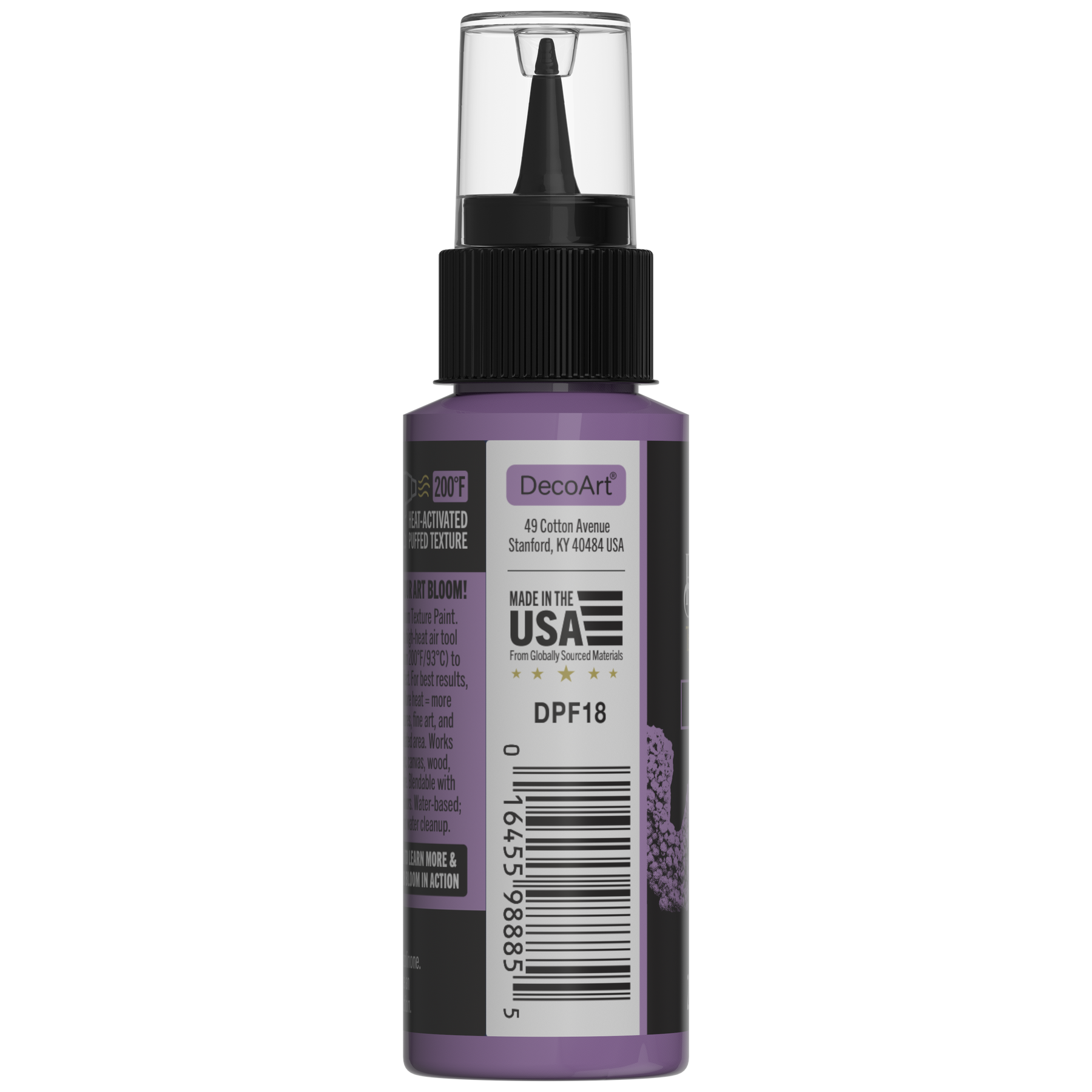 Retique It Bloom Texture Paint 4-pack in Lavender Ash, showing four paint containers and textured finish details