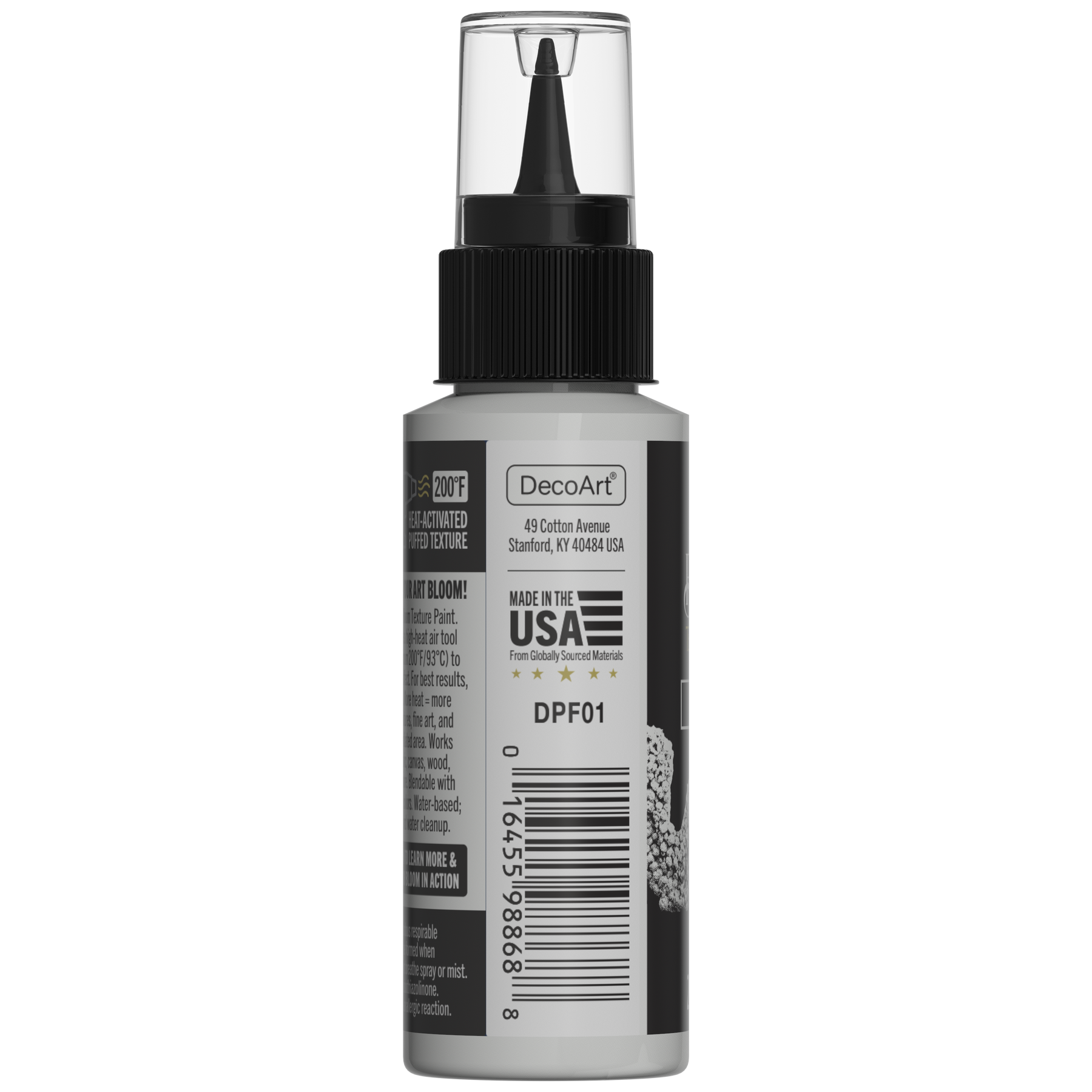 Retique It Bloom Texture Paint 4pk in Gesso Cloud White, four paint containers shown from the back