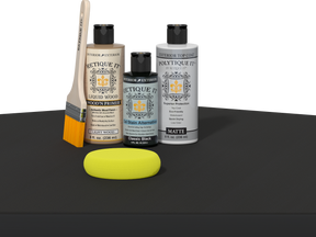 Retique It® wood finish kit with black satin exterior top coat, featuring smooth finish for wood projects.