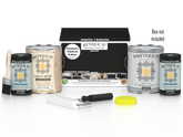 Retique It Multi-purpose Smooth Finish Kit in Classic Black for exterior wood surfaces, includes 4 large top coat bottles with box.