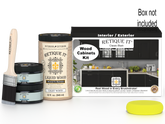Retique It® Wood'n Cabinet Kit with 12 smooth black stained cabinet doors, ideal for classic black kitchen or bathroom cabinets.