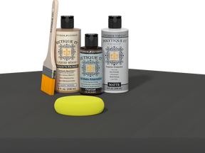 Retique It® Multi-purpose Smooth Finish Kit in Charcoal for exterior wood projects, includes top coat for a sleek finish.