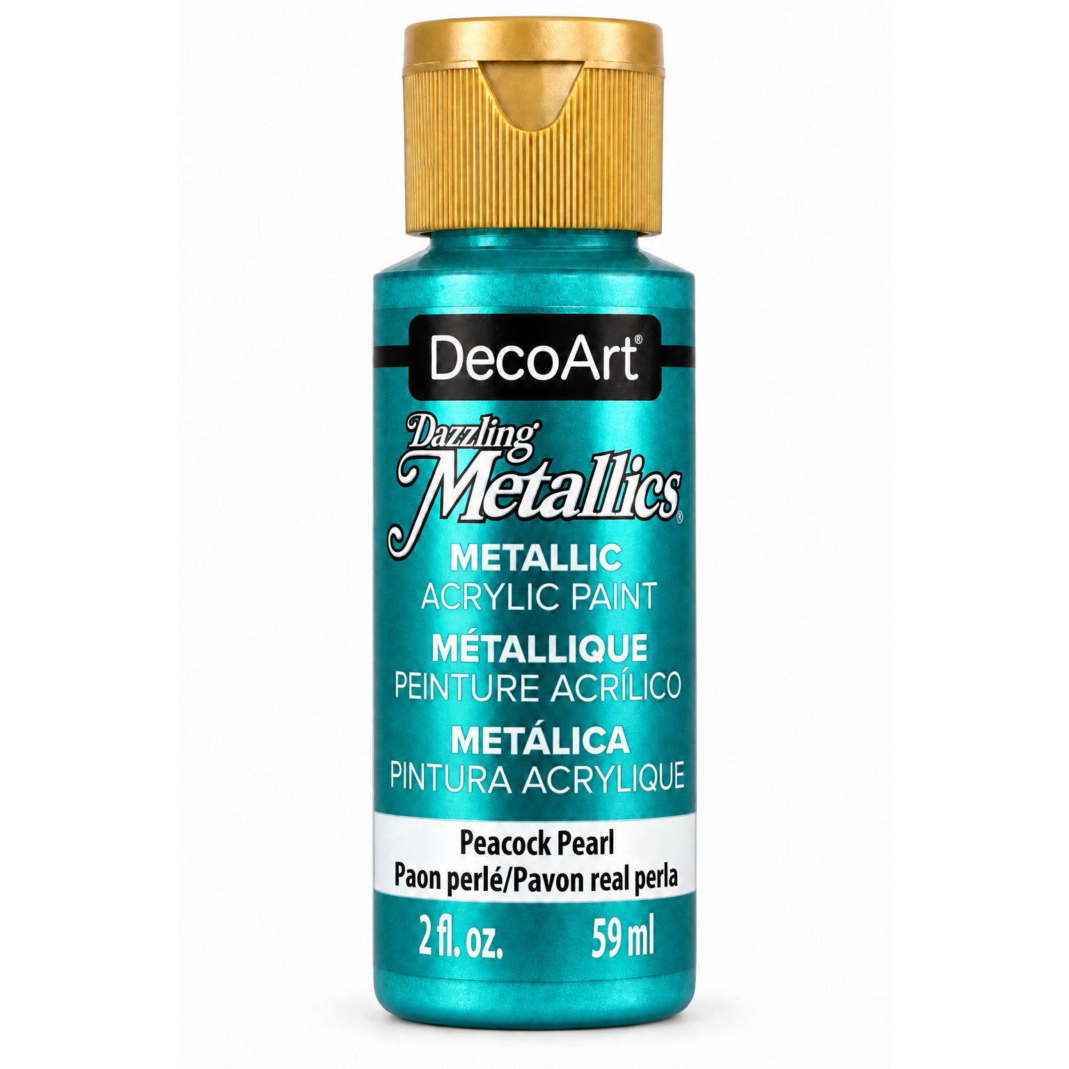 DecoArt Dazzling Metallics Peacock Pearl acrylic paint, 2 oz bottle