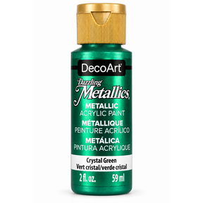 DecoArt Dazzling Metallics Crystal Green acrylic paint, 2 oz bottle