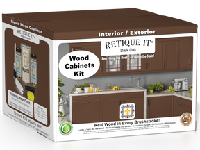 Dark oak Wood'n Cabinet Kit with 48 smooth doors by Retique It® for staining cabinet projects.