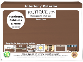 Dark oak Wood'n Cabinet Kit with 12 smooth doors, designed for cabinet staining by Retique It®.