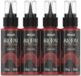 Retique It Bloom Texture Paint 4pk in Carmine Ember, showcasing textured paint bottles with vibrant reddish-orange shades.