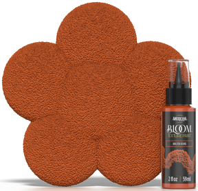 Retique It® Bloom Texture Paint 4-pack in Molten Ochre, showing vibrant yellow-orange textured paint swatches and application.